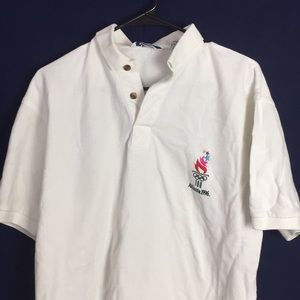 Vintage Atlanta 1996 Olympic White Polo Shirt